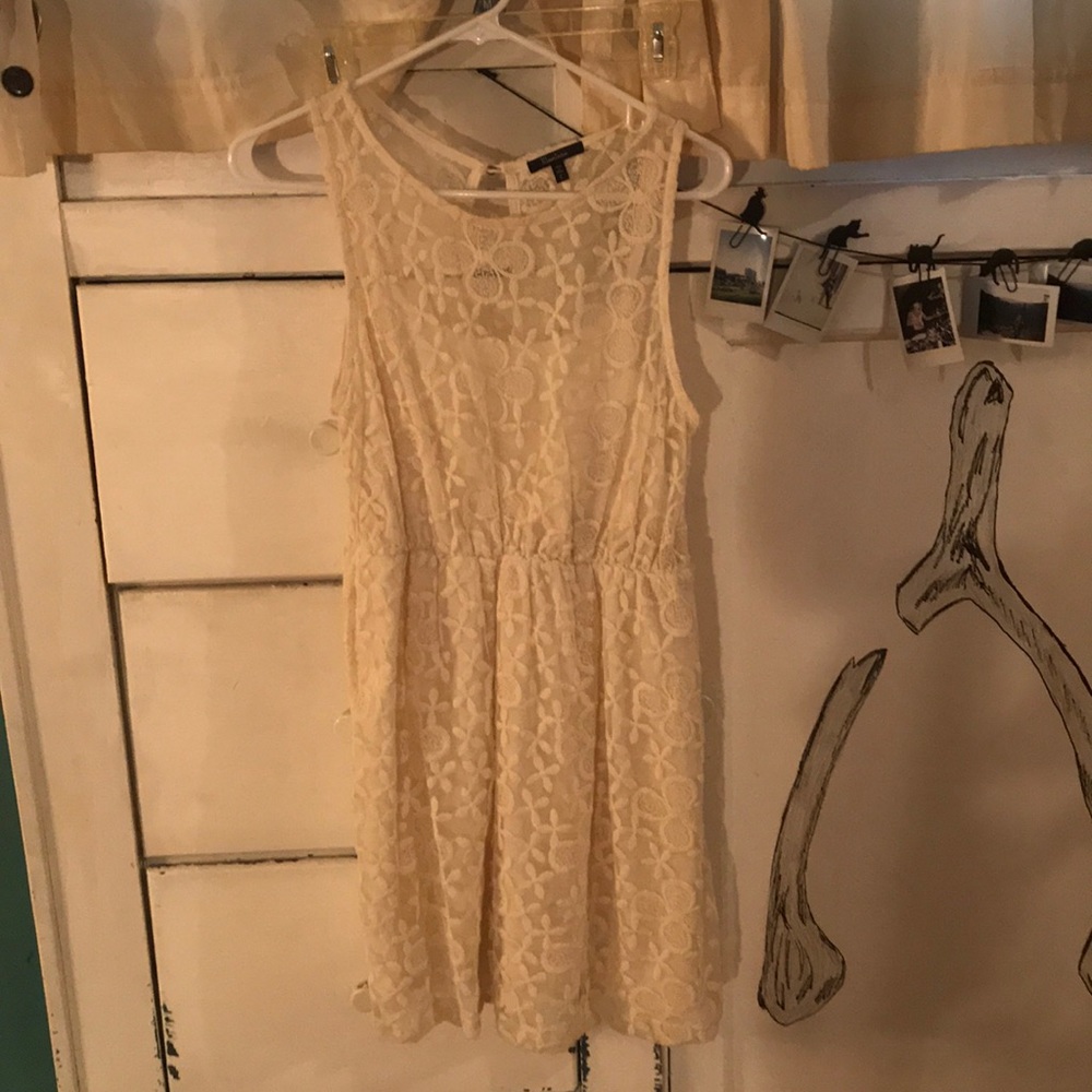 Cream Floral Lace Dress