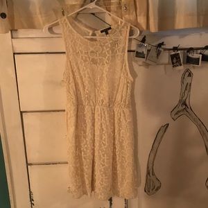 Cream Floral Lace Dress