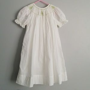 White Smocked Christmas Dress