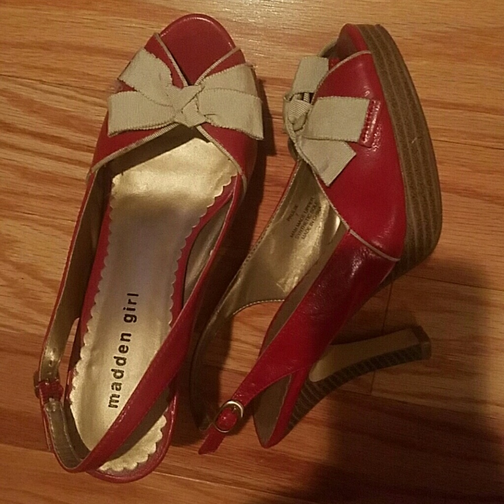 madden girl red high heel 7
