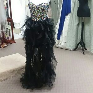 High Low Prom dress black