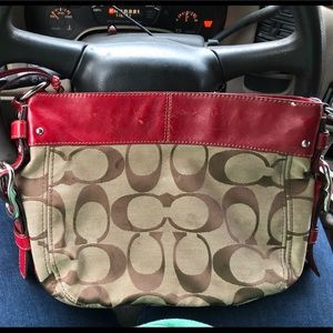 Coach Zoe Signature Leather Shoulder Bag