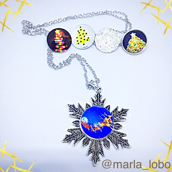 ❄️snowflake necklace❄️five 18mm Snaps - Picture 4 of 6