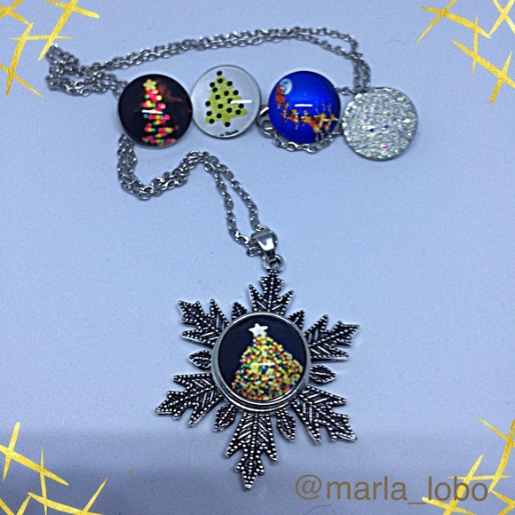 ❄️snowflake necklace❄️five 18mm Snaps - Picture 5 of 6