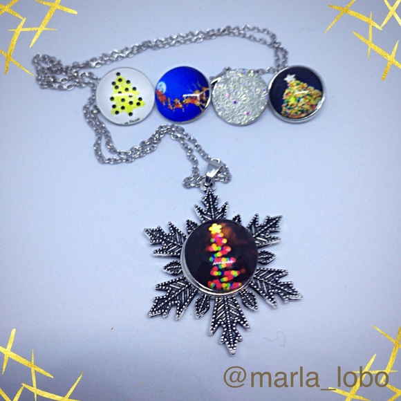 ❄️snowflake necklace❄️five 18mm Snaps - Picture 6 of 6