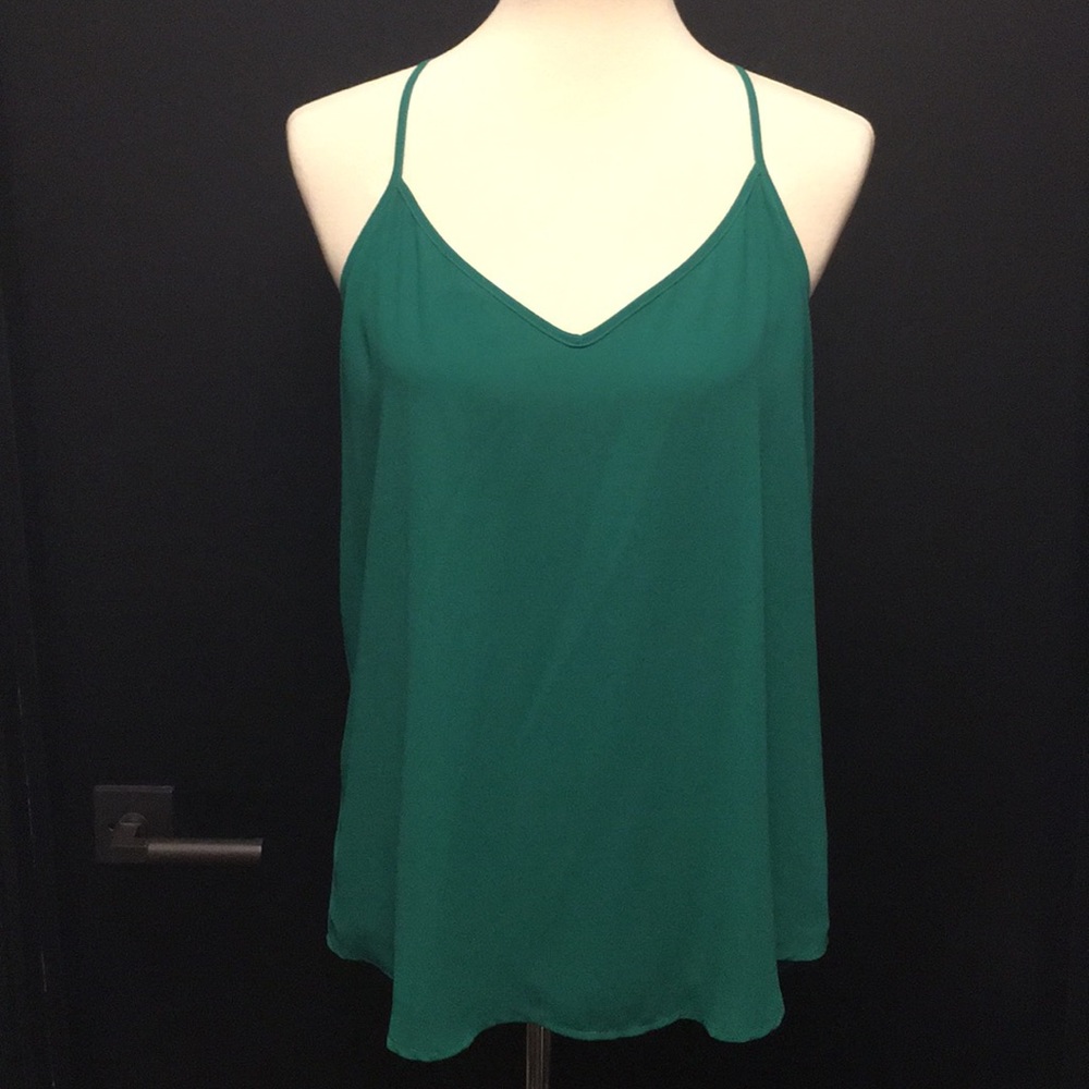 Emerald beaded t back tank top