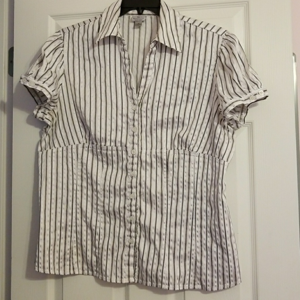 Soft black and white button down shirt