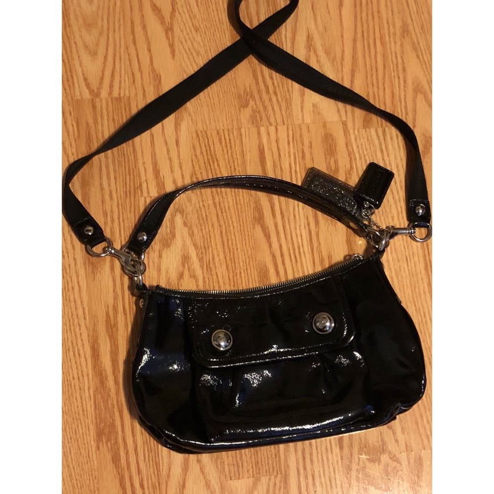 Coach Black Patent Leather Shoulder/Crossbody Hobo