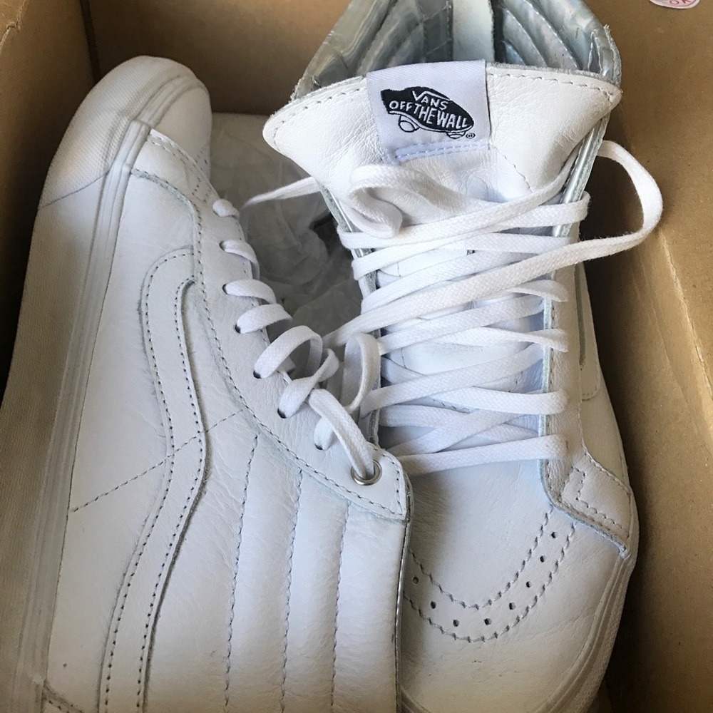 Women Hologram High-tops Slim Vans ( All White)