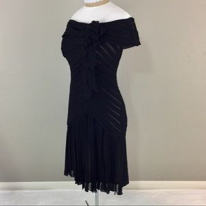 Tadashi Shoji Black Silk Cocktail Dress