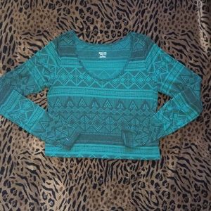 Mossimo Long sleeve Crop Top Size Large