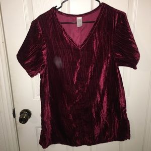 Burgundy Velvet T-Shirt Dress