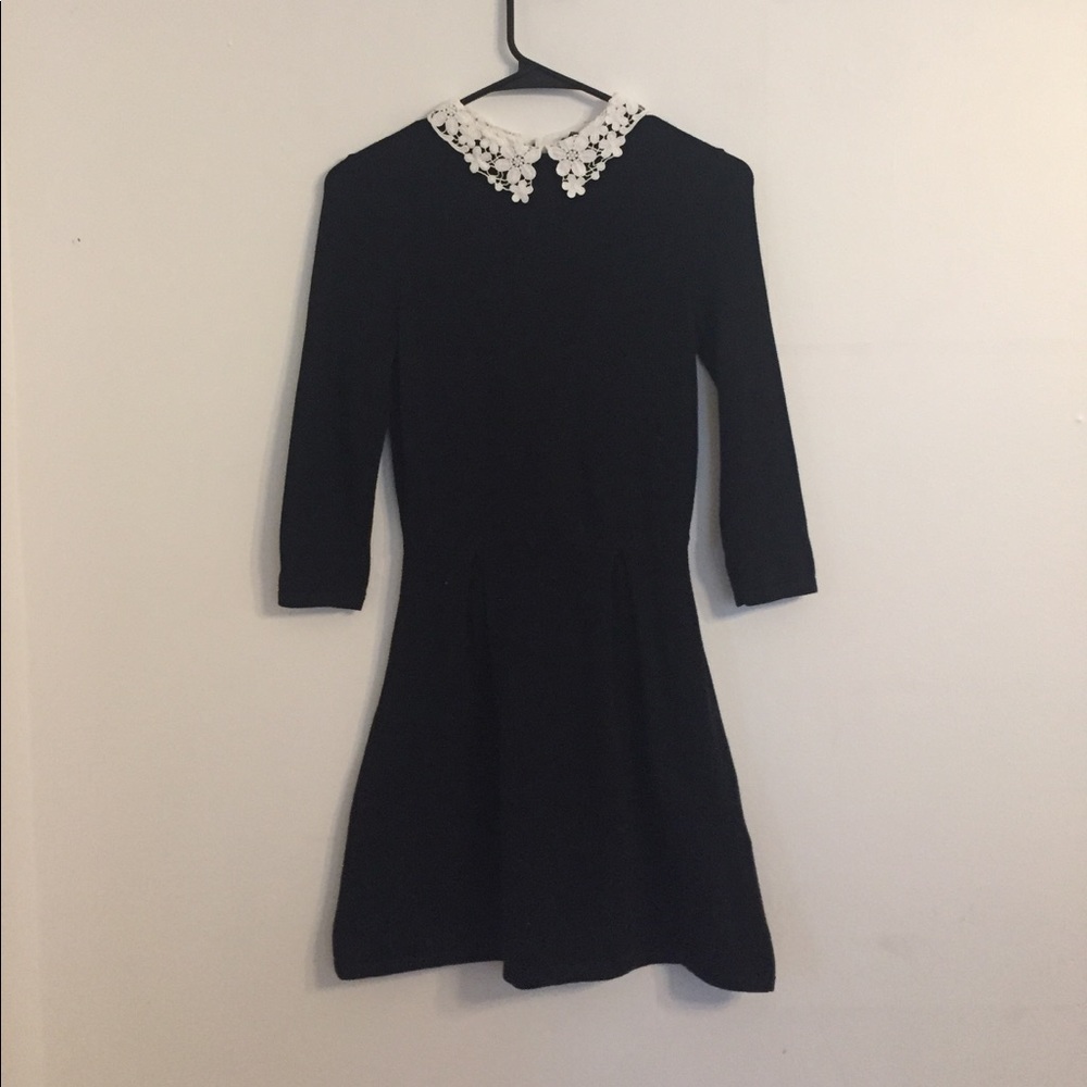asos black collar dress