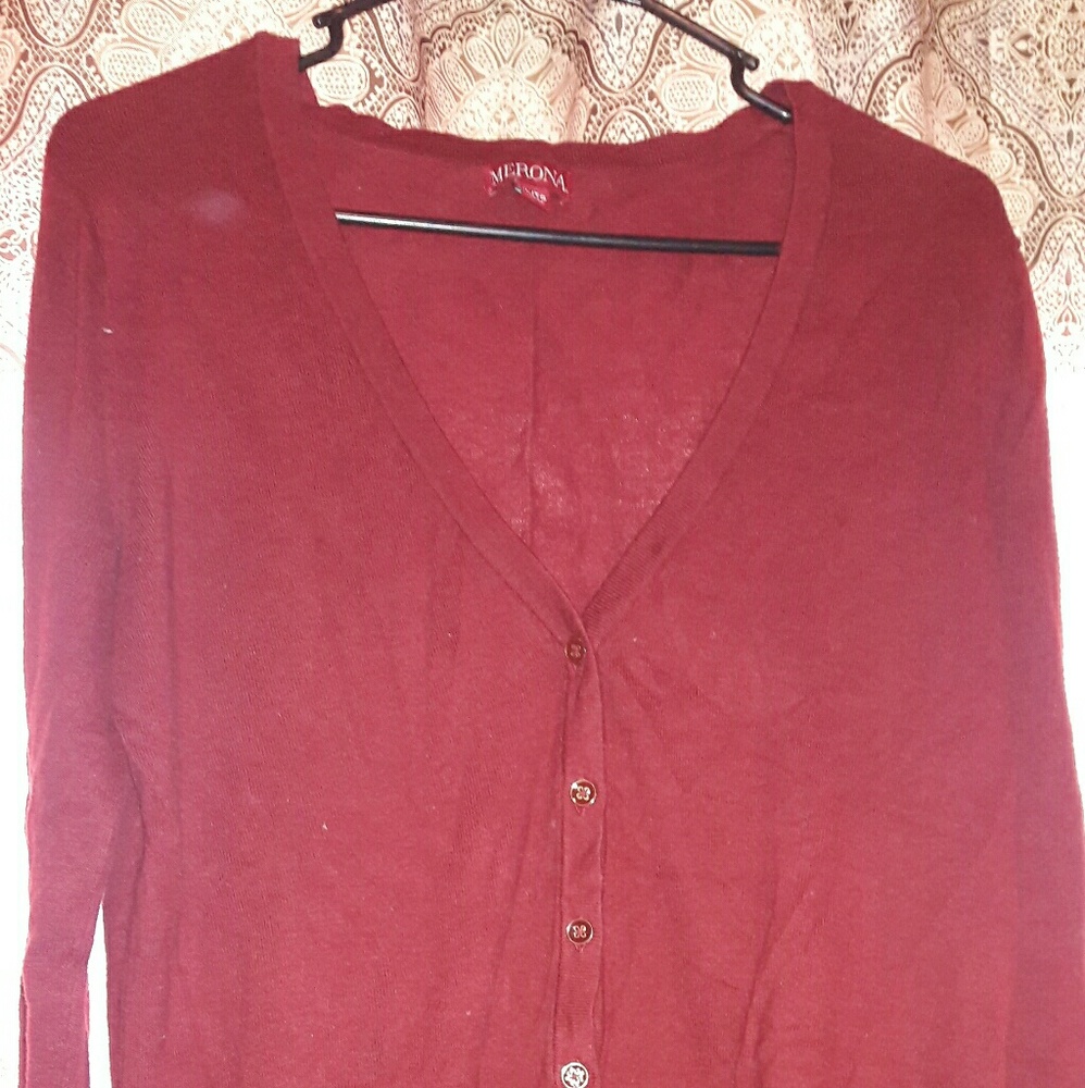 Burgundy cardigan