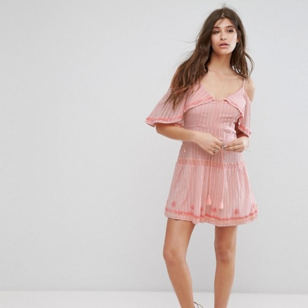 Anthropology Rahi cali cold shoulder boho dress