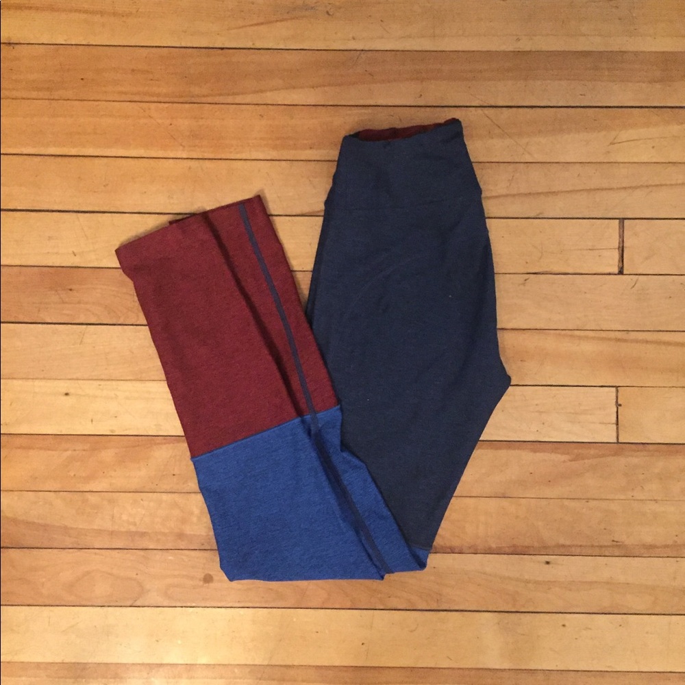 outdoor voices color block leggings