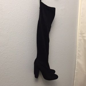 Black thigh high boots