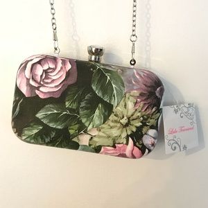 Floral box clutch evening bag