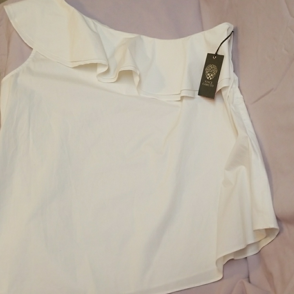 Vince Camuto One Shoulder Ruffle Top Size Large