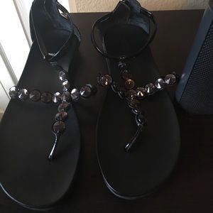 Kenneth Cole black jewel sandals
