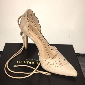 Tan point toe 3” heal. Size 7