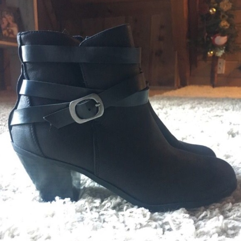 Black Leather Booties