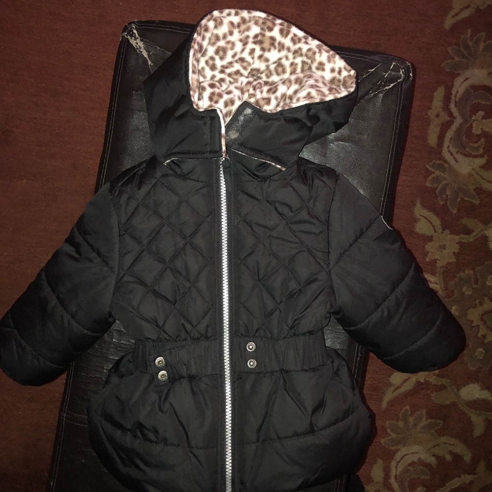 Cute black and leopard winter coat