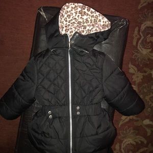 Cute black and leopard winter coat