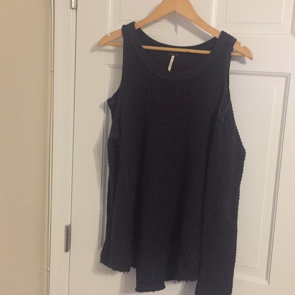 SOLD-Free People Sz M Shoulder Cut Out Sweater - Picture 3 of 5