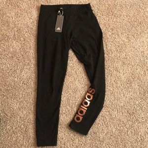 Adidas leggings, NWT, copper logo