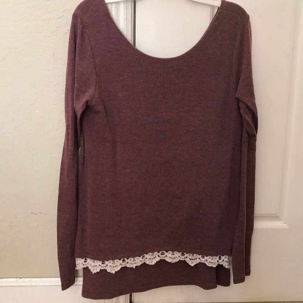 Purple long sleeve with lace detail