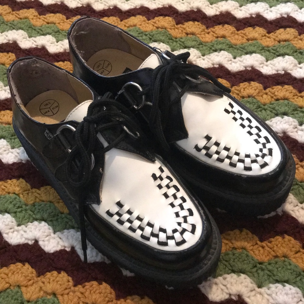 Vintage Rare TUK creepers black and white platform - Picture 1 of 6