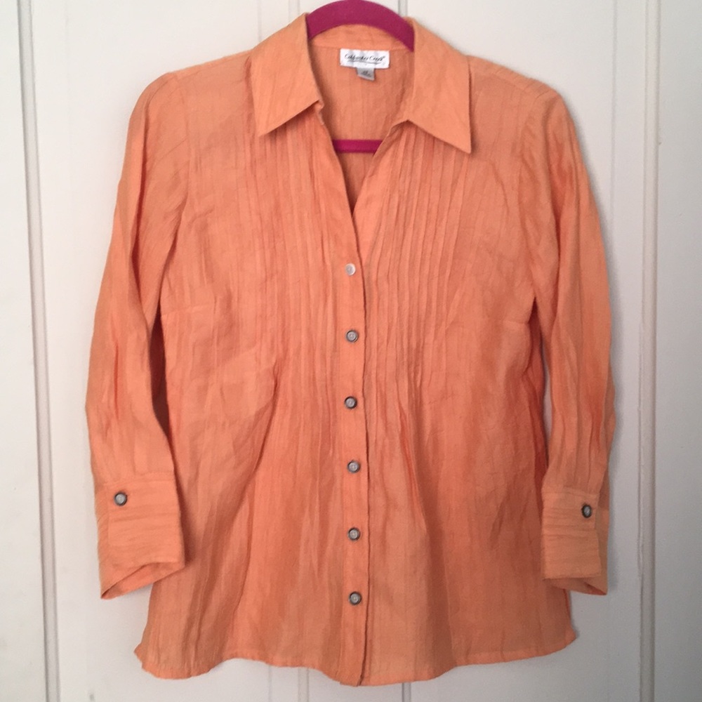  Coldwater Creek Pleated Bamboo button down