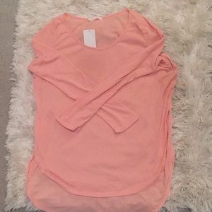 Brand new pink long sleeves top with side slit