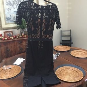 Gorgeous, classy dress - black lace overlay