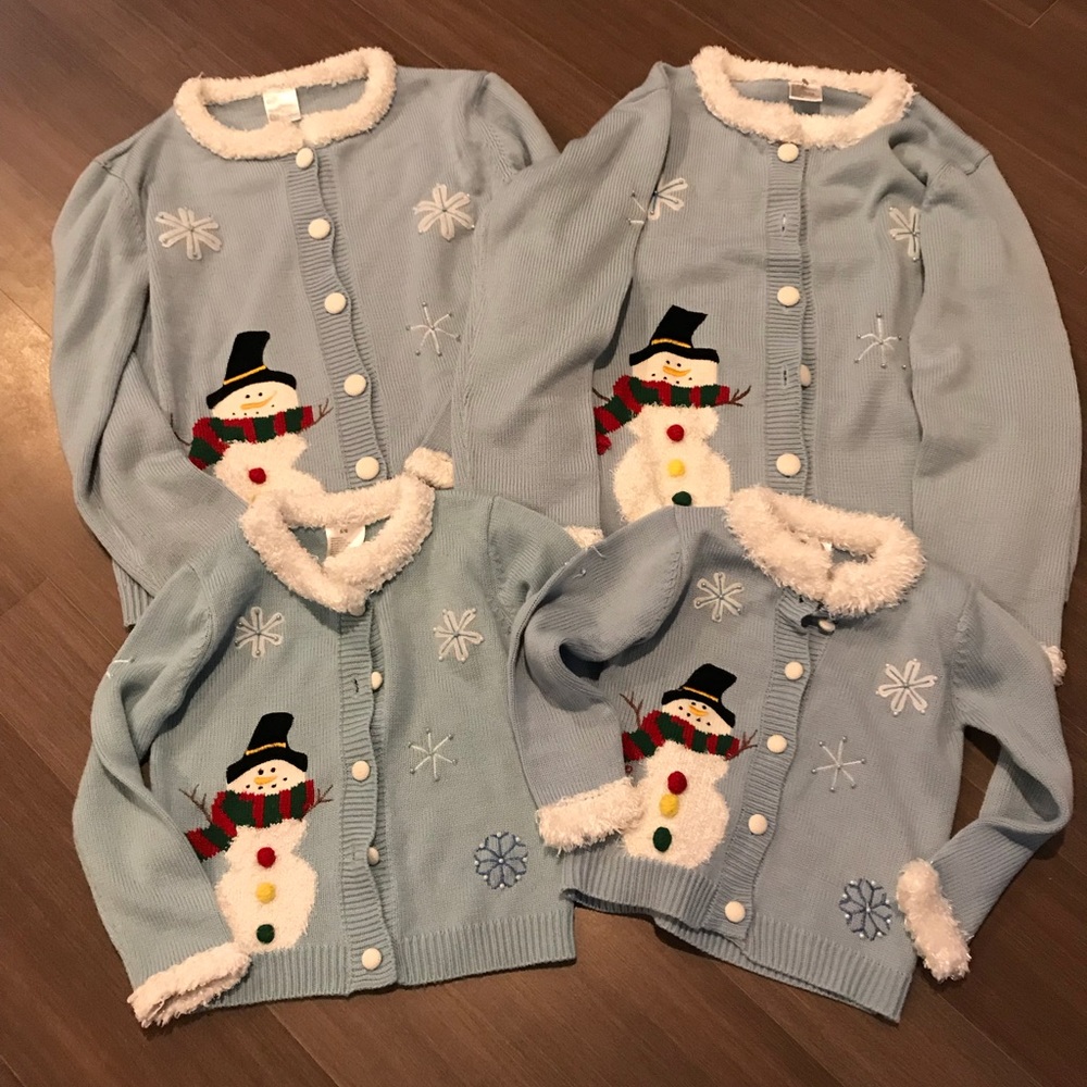 4 matching ugly Christmas sweaters