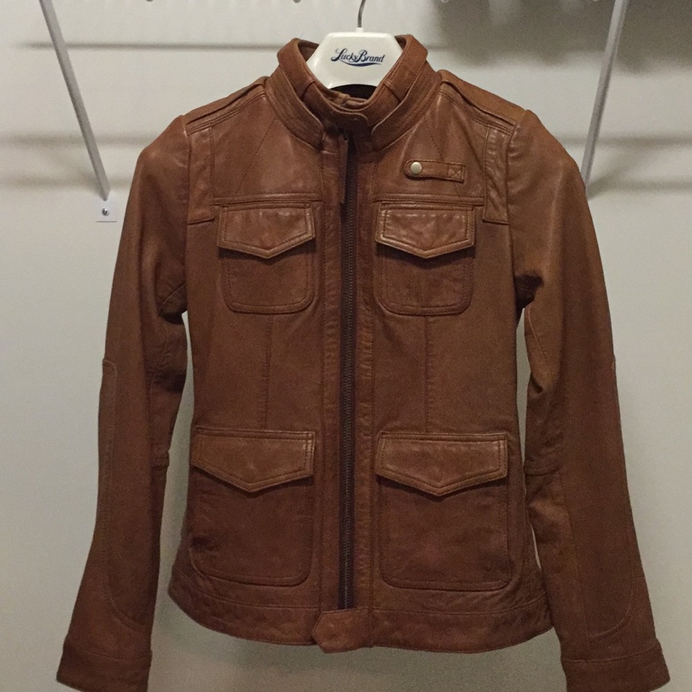 Lucky Brand leather jacket, size XS. Like new