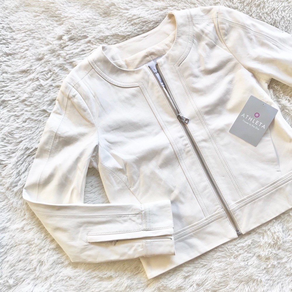 NEW Athleta Derek Lam sleek Leather Dove jacket XS - Picture 1 of 8