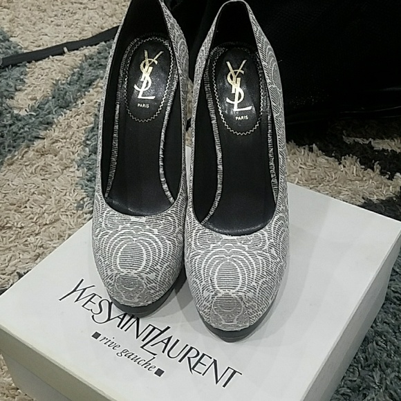 SOLD YSL Tribtoo grey & white leather suede sz 39 - Picture 2 of 8