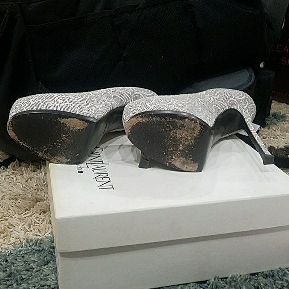 SOLD YSL Tribtoo grey & white leather suede sz 39 - Picture 4 of 8