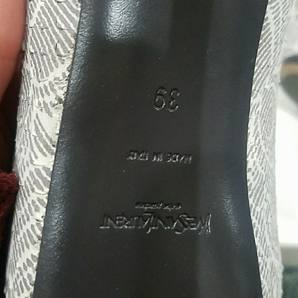 SOLD YSL Tribtoo grey & white leather suede sz 39 - Picture 5 of 8