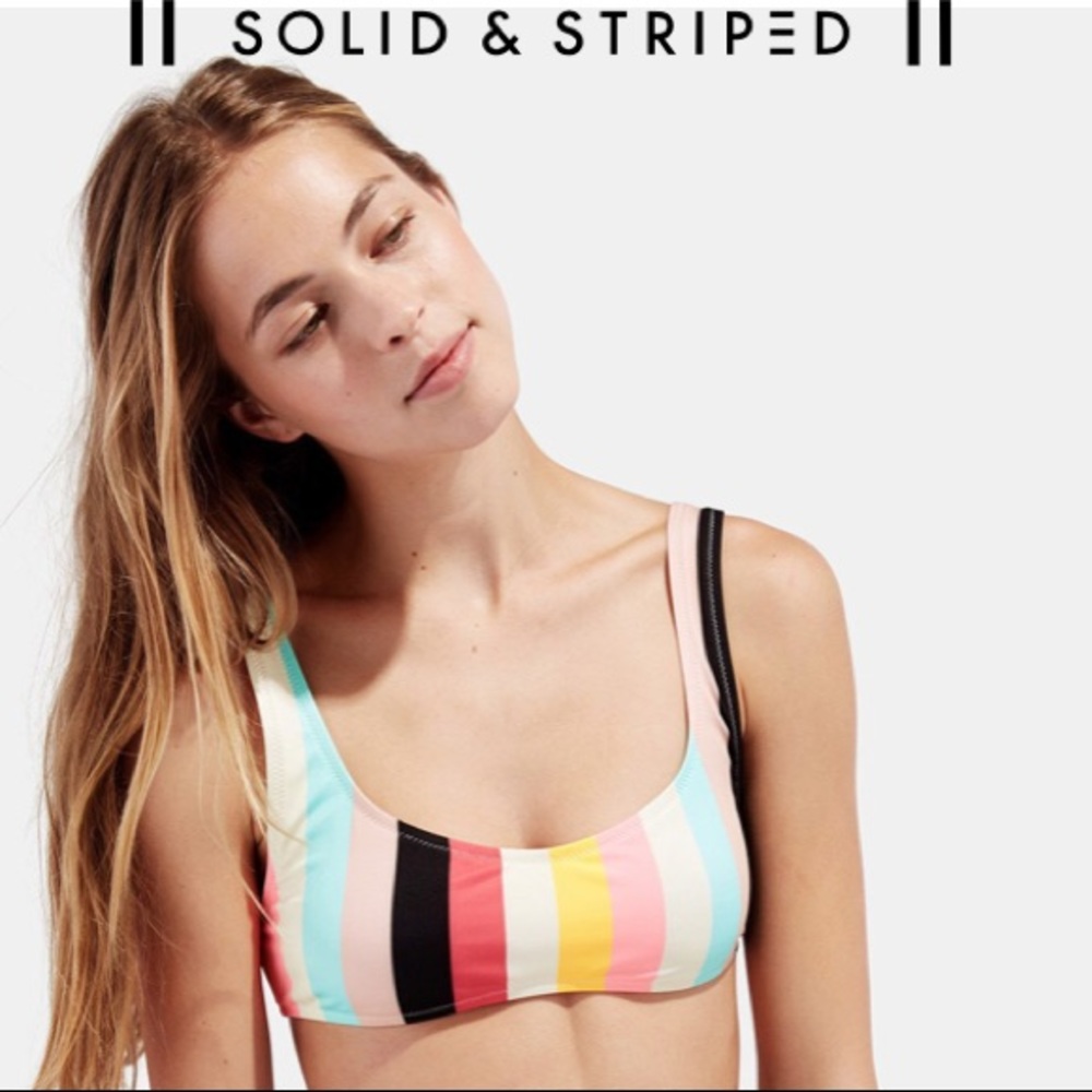 NWT elle multi stripe bikini top