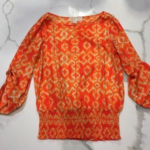 MICHAEL Michael Kors Printed Long Sleeved Blouse