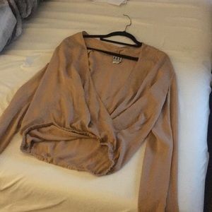 Haute Hippie Draped Crossover Front Long Sleeve