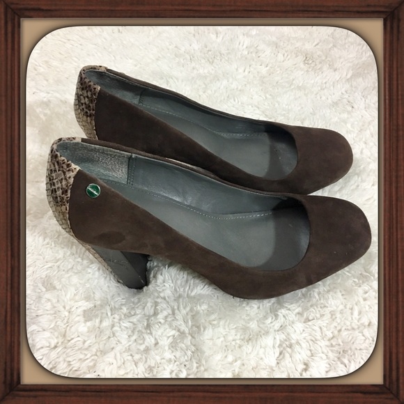 Calvin Klein Shoes - Calvin Klein Brown Suede Heels Crocodile Print