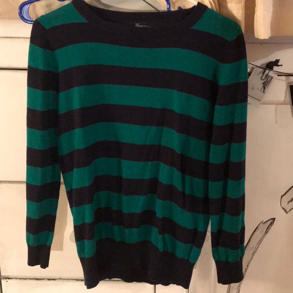 Teal/Dark Blue Striped Sweater