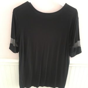 La Hearts top with mesh accents