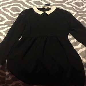 Forever 21 black and white long sleeve dress