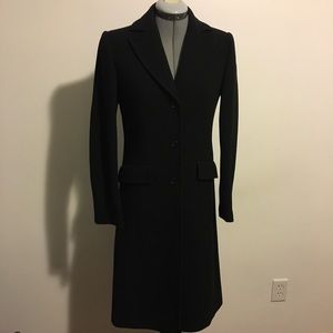 JCrew Black Long Wool Dress Coat