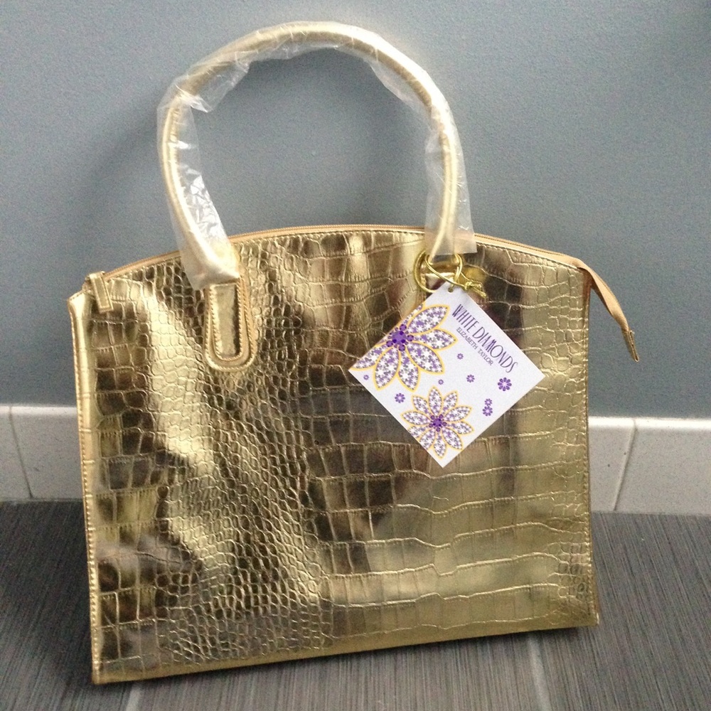 NWT! Elizabeth Taylor White Diamonds Tote Bag